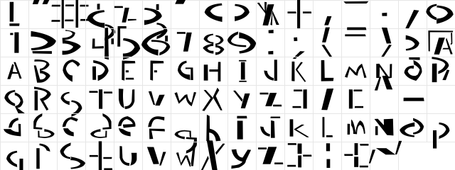 ChiTown-Light Regular  glyph index