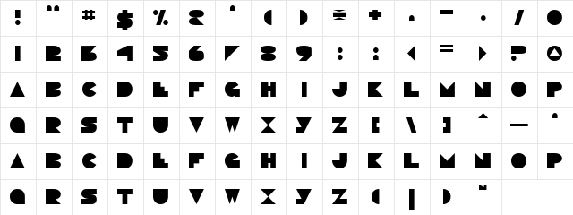 Pacmania Normal  glyph index