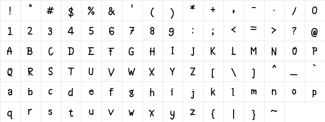 Hellowen Regular  glyph index