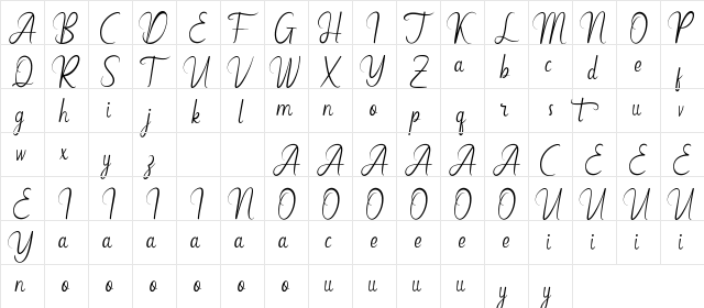 Catcalling Demo Regular  glyph index