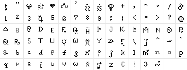 pixelpoiiz Regular  glyph index
