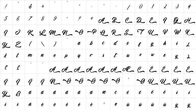 Monkey Act - Personal Use Regular  glyph index