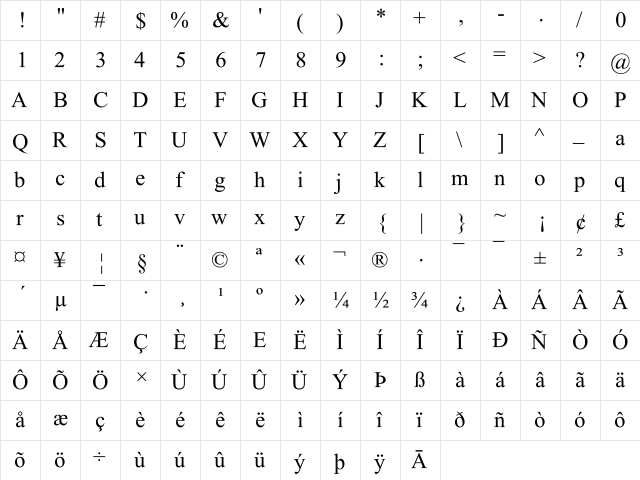Ekushey Puja Normal  glyph index