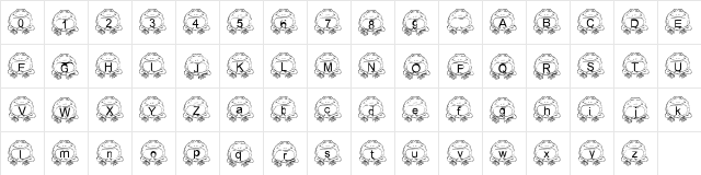 New Regular  glyph index