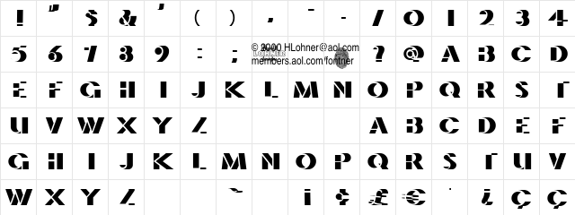 Le Film Shadow  glyph index