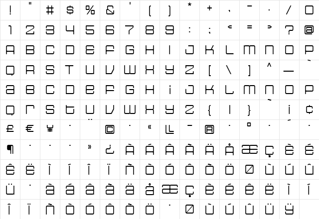 HOUSE3009 Light  glyph index