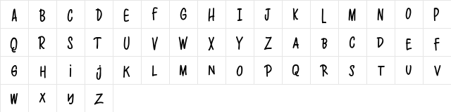 Lolipop FREE Regular  glyph index