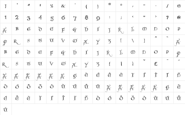 Noel Regular  glyph index