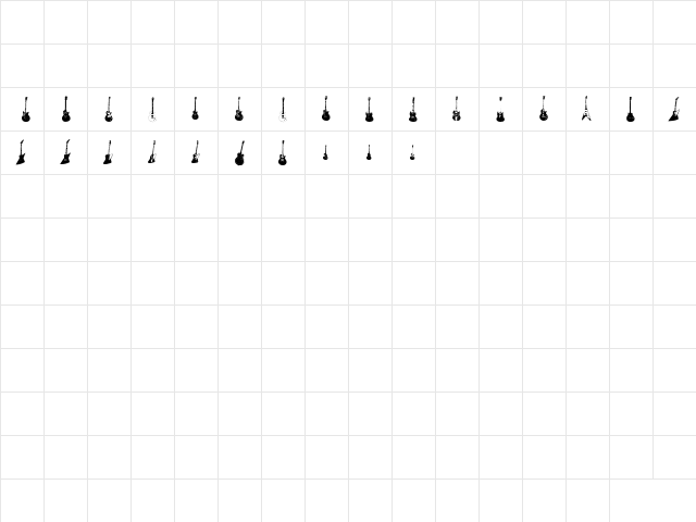 Jazzed Up Regular  glyph index