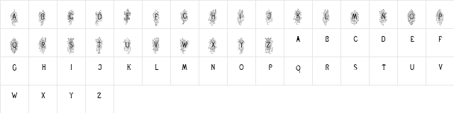 Renaissance Scrolls Regular  glyph index