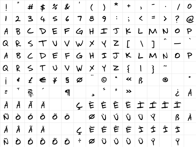 Awesome as f**k Regular  glyph index