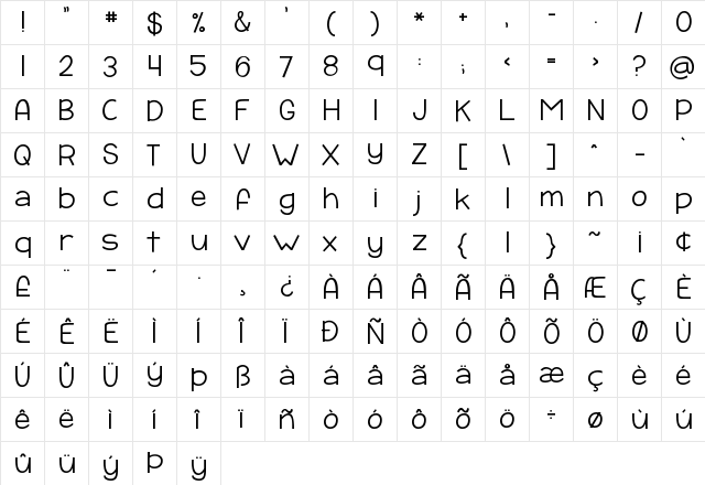 KG Payphone Regular  glyph index
