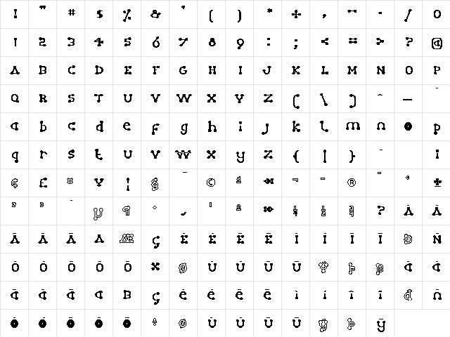 Atomium-Outline Regular  glyph index