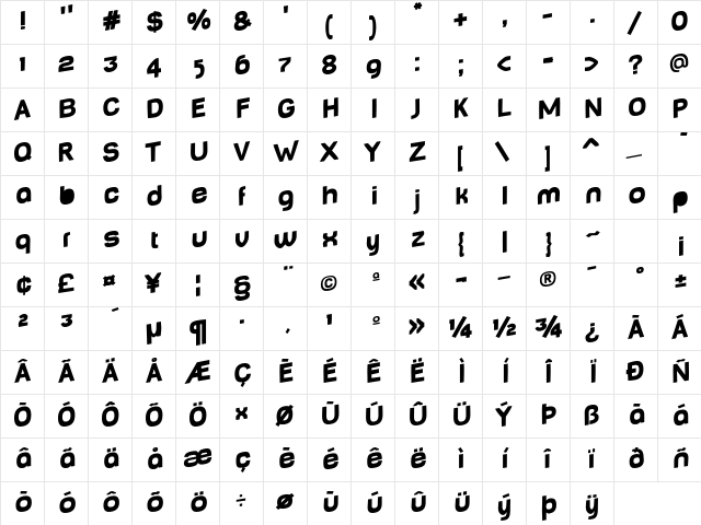 BabyMine FatJumping  glyph index