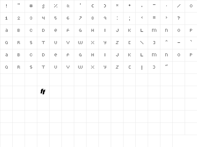 Little Dotties Regular  glyph index