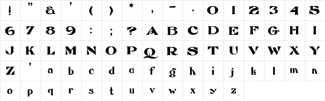 AtkinsonEccentric Regular  glyph index