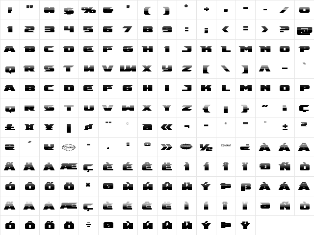 Emissary Halftone Regular  glyph index