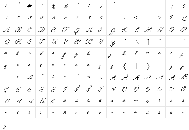 Leytonstone DB Regular  glyph index