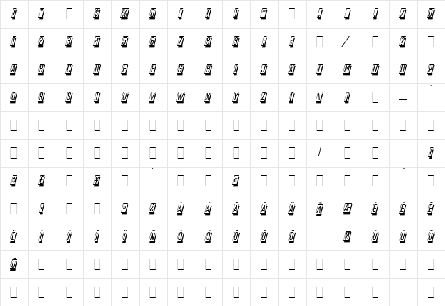 Mastercard LET Plain  glyph index
