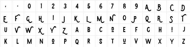 Eudora Regular  glyph index