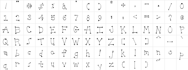 PC Geo Angles Regular  glyph index