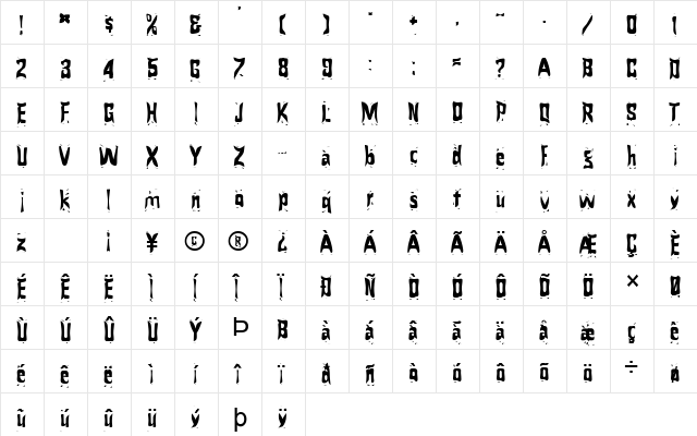 FZ WARPED 24 Normal  glyph index