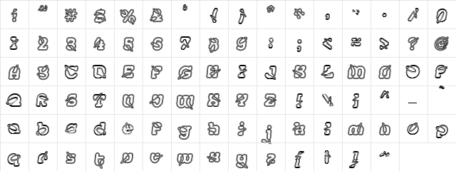 PC Paper Clips Regular  glyph index