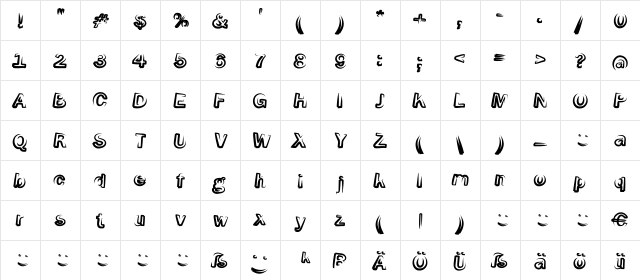 Smoke-ScreenObl Regular  glyph index