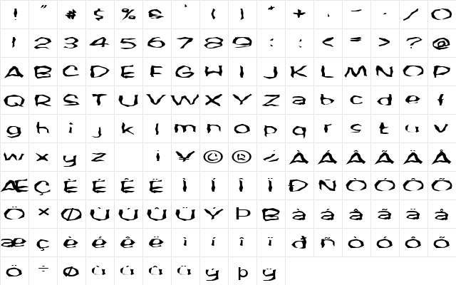 FZ WACKY 59 EX Normal  glyph index