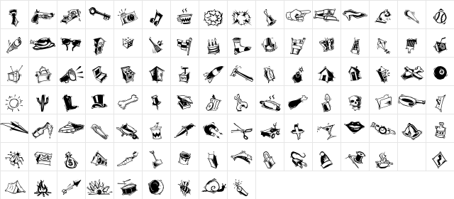 Mini Pics Art Jam Regular  glyph index