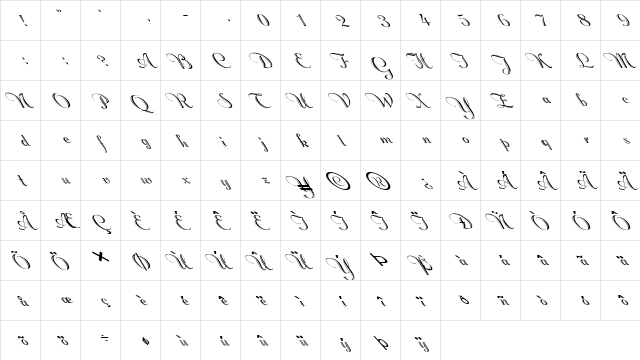 FZ SCRIPT 18  LEFTY Normal  glyph index