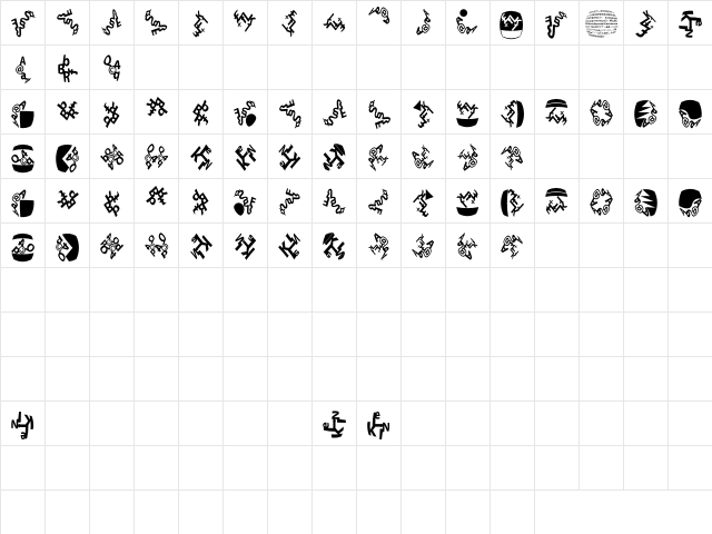 EveryLetterAPicture Regular  glyph index