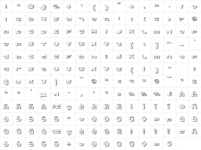 Halo Shadow Shadow  glyph index