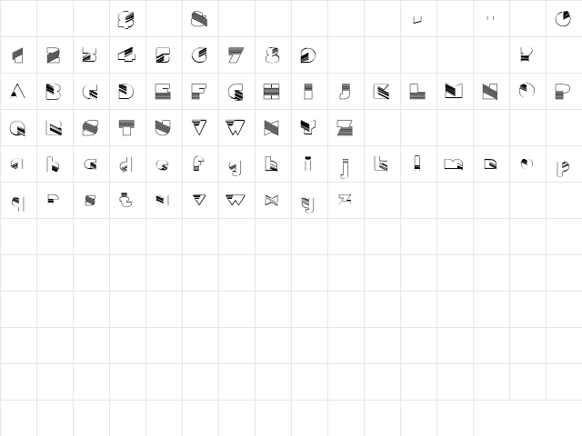 Wither Outline 5 Regular  glyph index