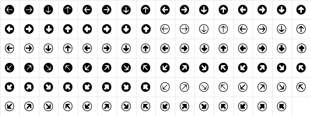 MiniPics DirectionalRA  glyph index