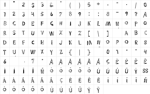 LTPartyTimeDrunk Medium  glyph index