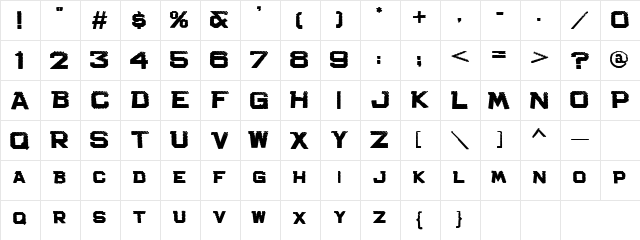 Bachelor Pad JL Regular  glyph index