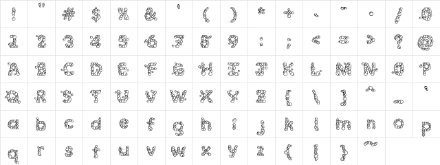 PC Bubble Bath Regular  glyph index