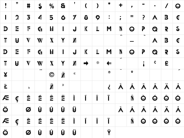 Matra Normal  glyph index