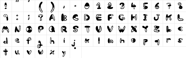 bw Regular  glyph index