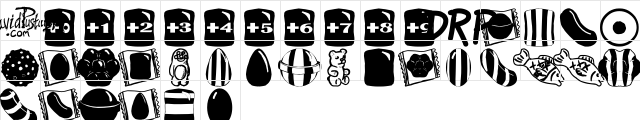 CRUSHED CANDY Regular  glyph index