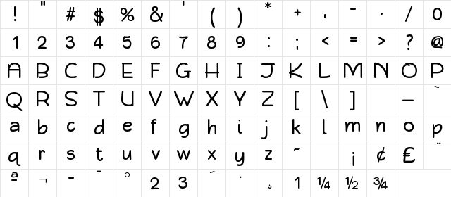 Qikki Reg Regular  glyph index