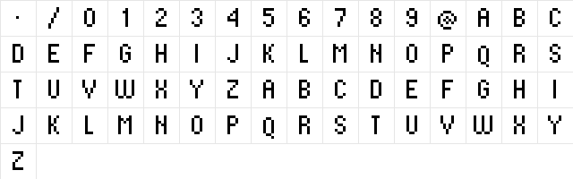 standard 07_57 Regular  glyph index