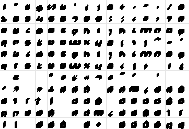 DS Mufdi3DL Regular  glyph index