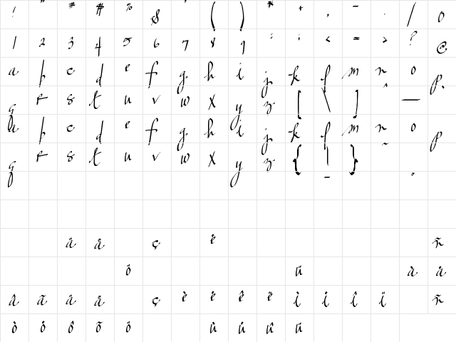 2Peas Audition Regular  glyph index