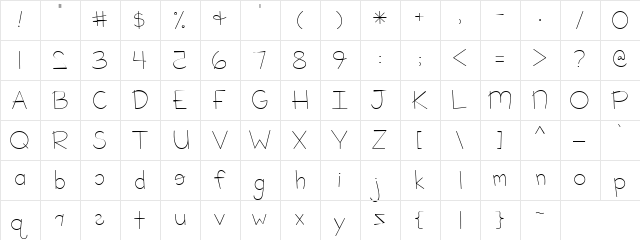 CK Kindergarden Regular  glyph index