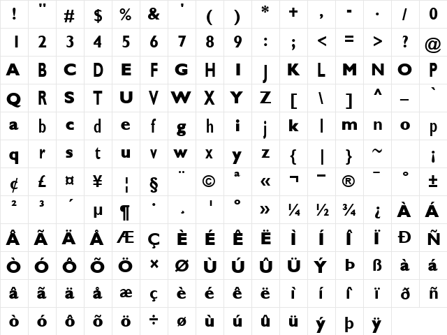 Savor Regular  glyph index