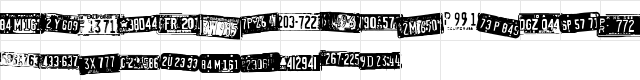 Californian cars Regular  glyph index