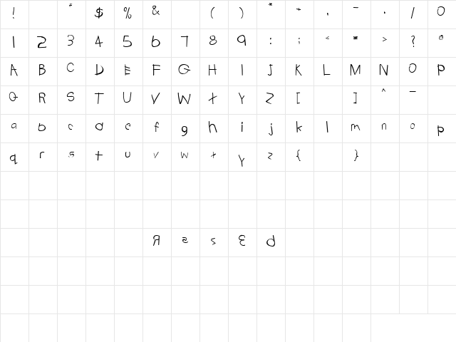 Catatonic 1 Regular  glyph index