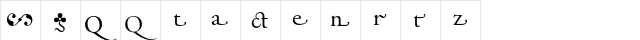 Adobe Garamond Regular Alternate  glyph index
